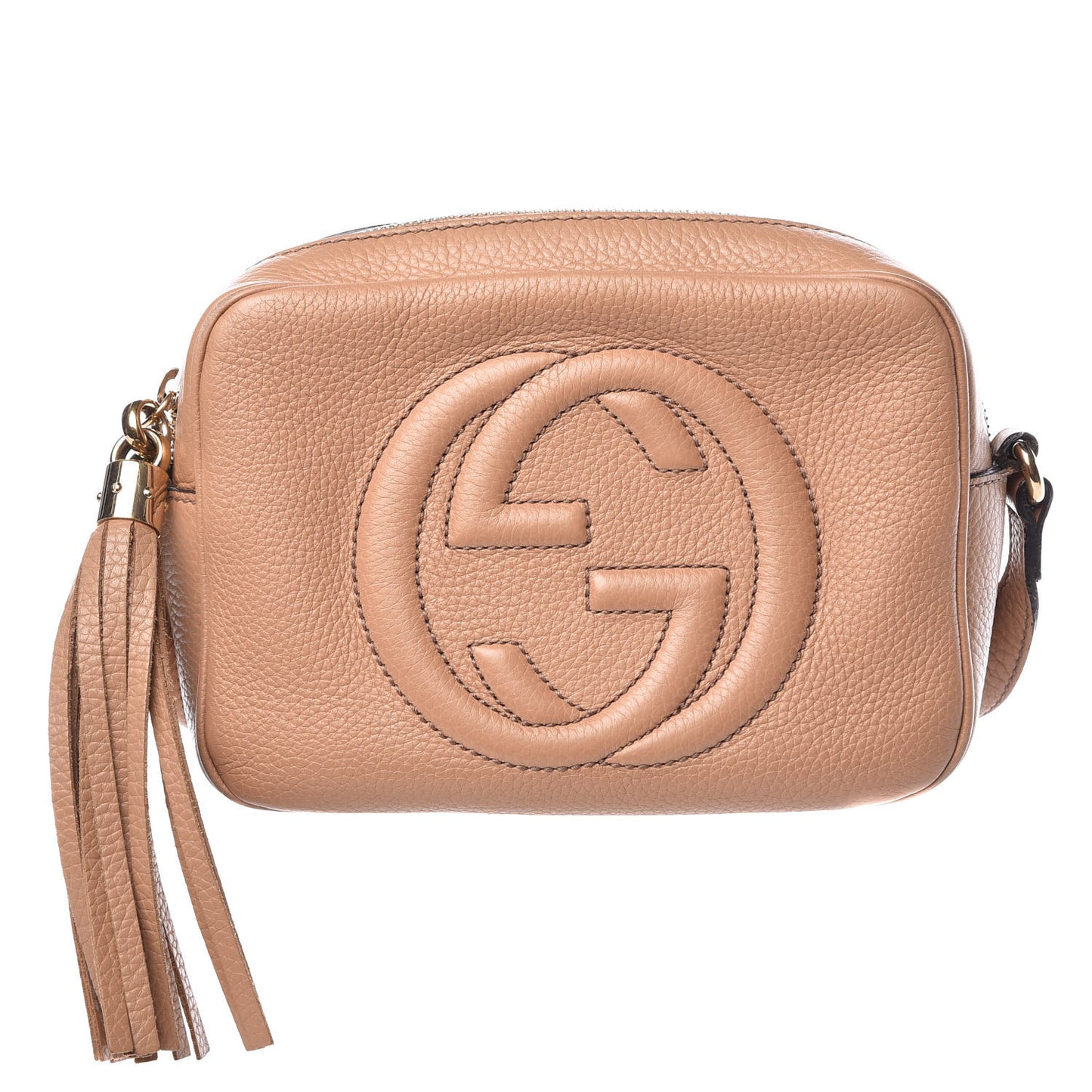 Pebbled Calfskin Small Soho Disco Bag Camelia