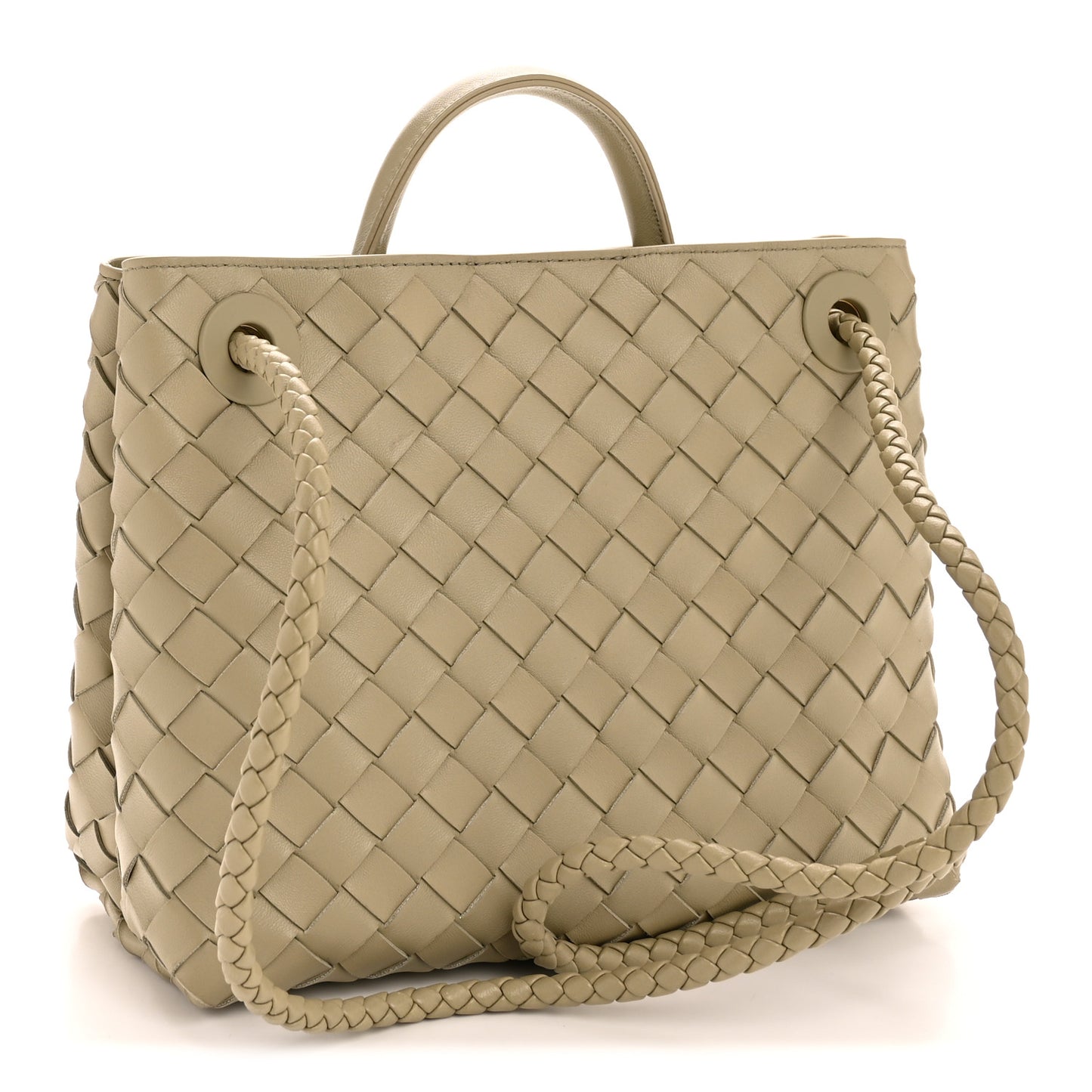 Nappa Intrecciato Small Andiamo Shoulder Bag Travertine
