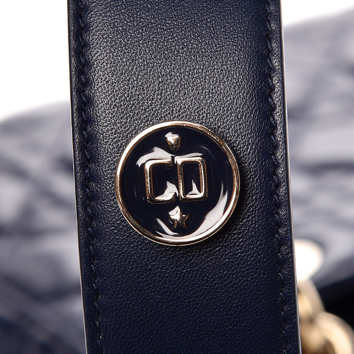 Lambskin Cannage Small Lucky Badges My Lady Dior Navy