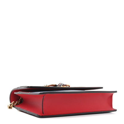 Gucci Calfskin Queen Margaret Chain Wallet Blue Agata Hibiscus Red Mystic White 4 of 10