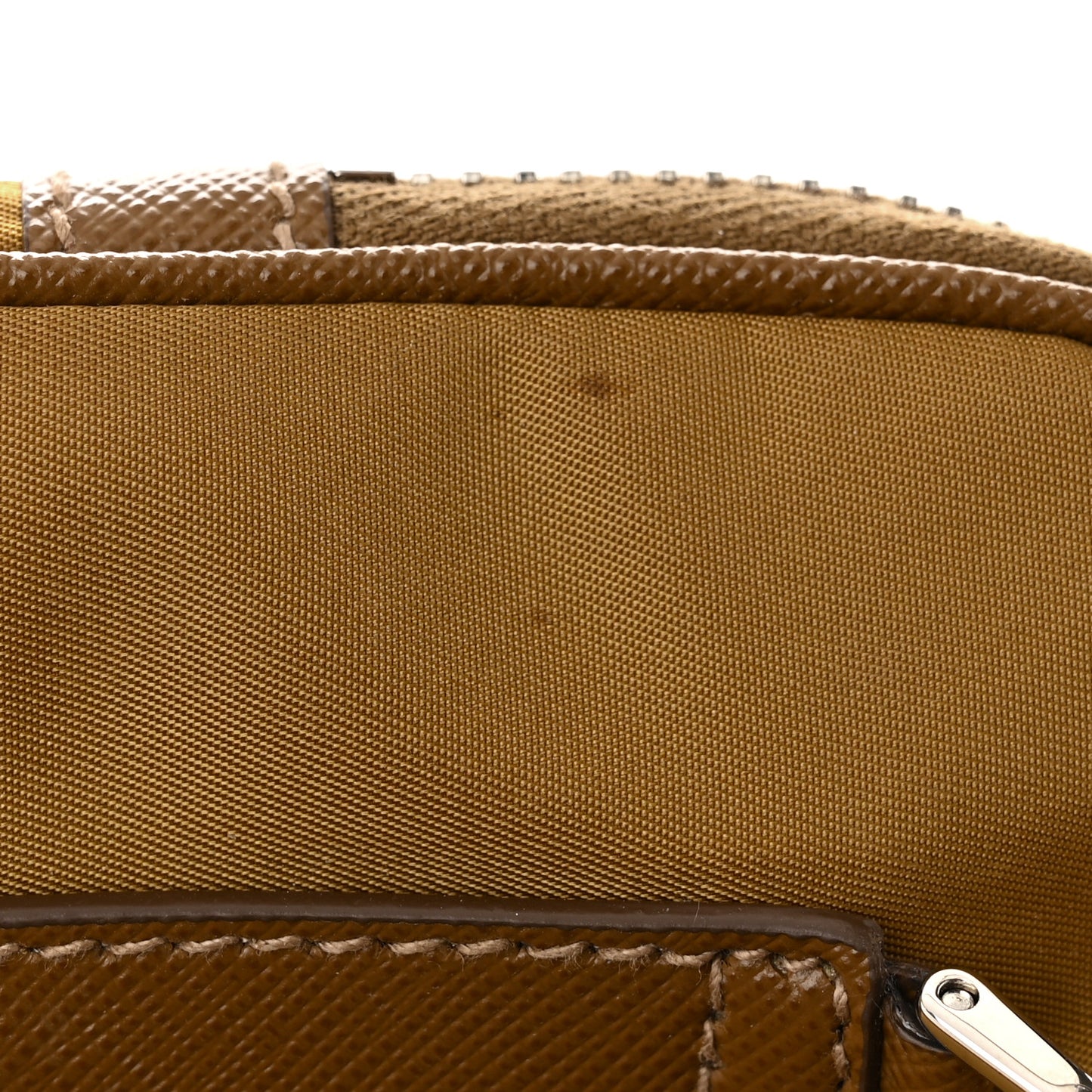 Re-Nylon Saffiano Pocket Double Snap Buckle Shoulder Bag Tabacco