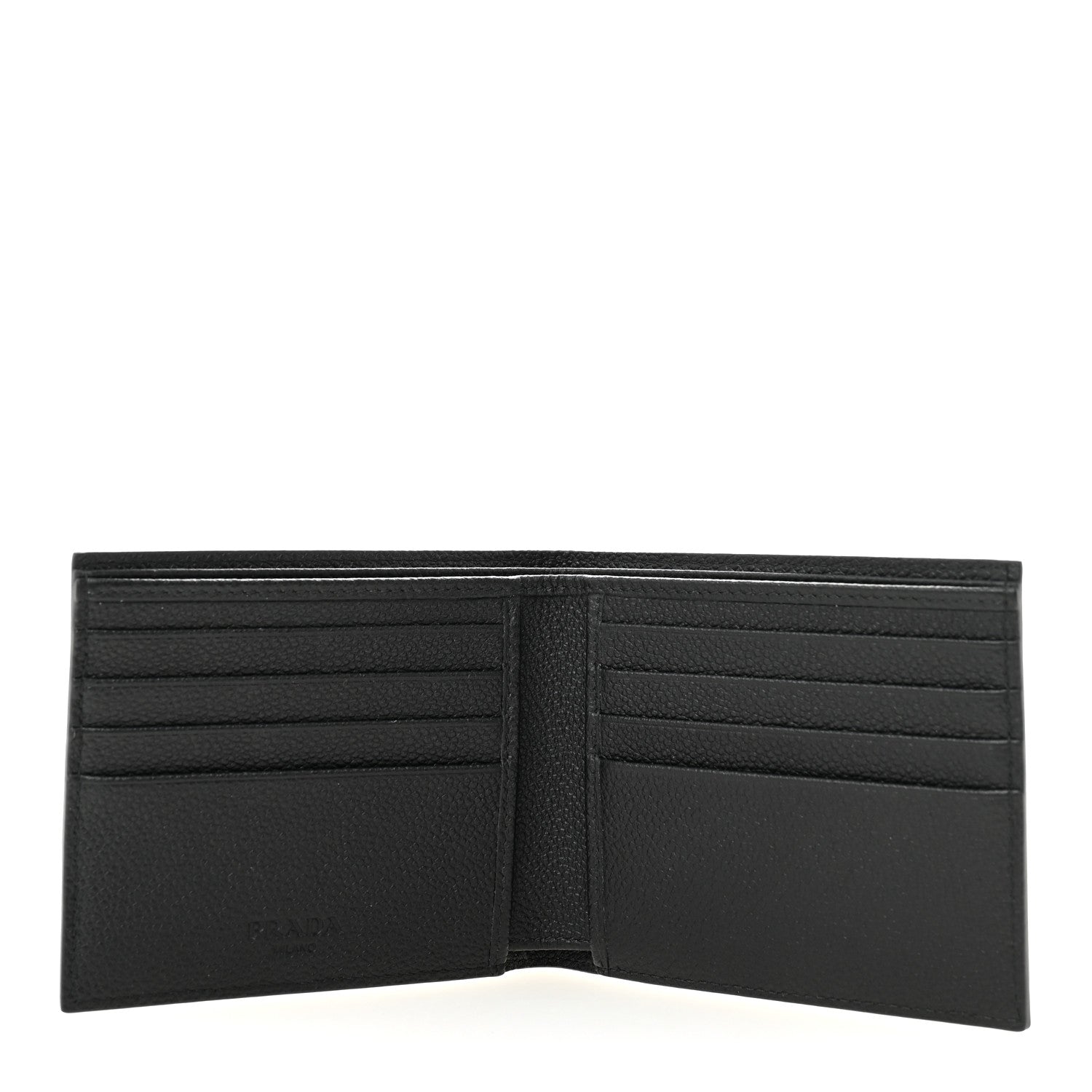 Prada Vitello Micro Grain Bi-Fold Wallet Black 6 of 7