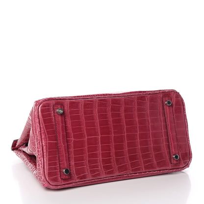 Hermes Shiny Porosus Crocodile Birkin 30 Rose Tyrien 4 of 36