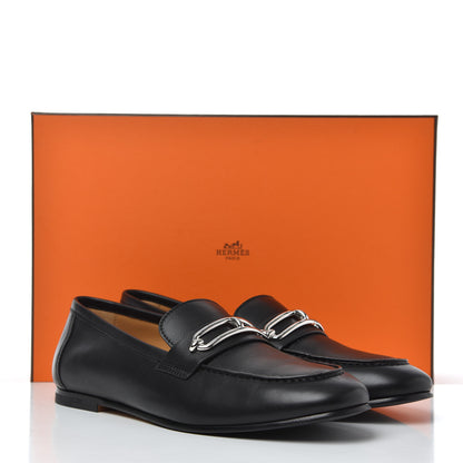 Hermes Calfskin Womens Colette Loafers 38 Black 17 of 17