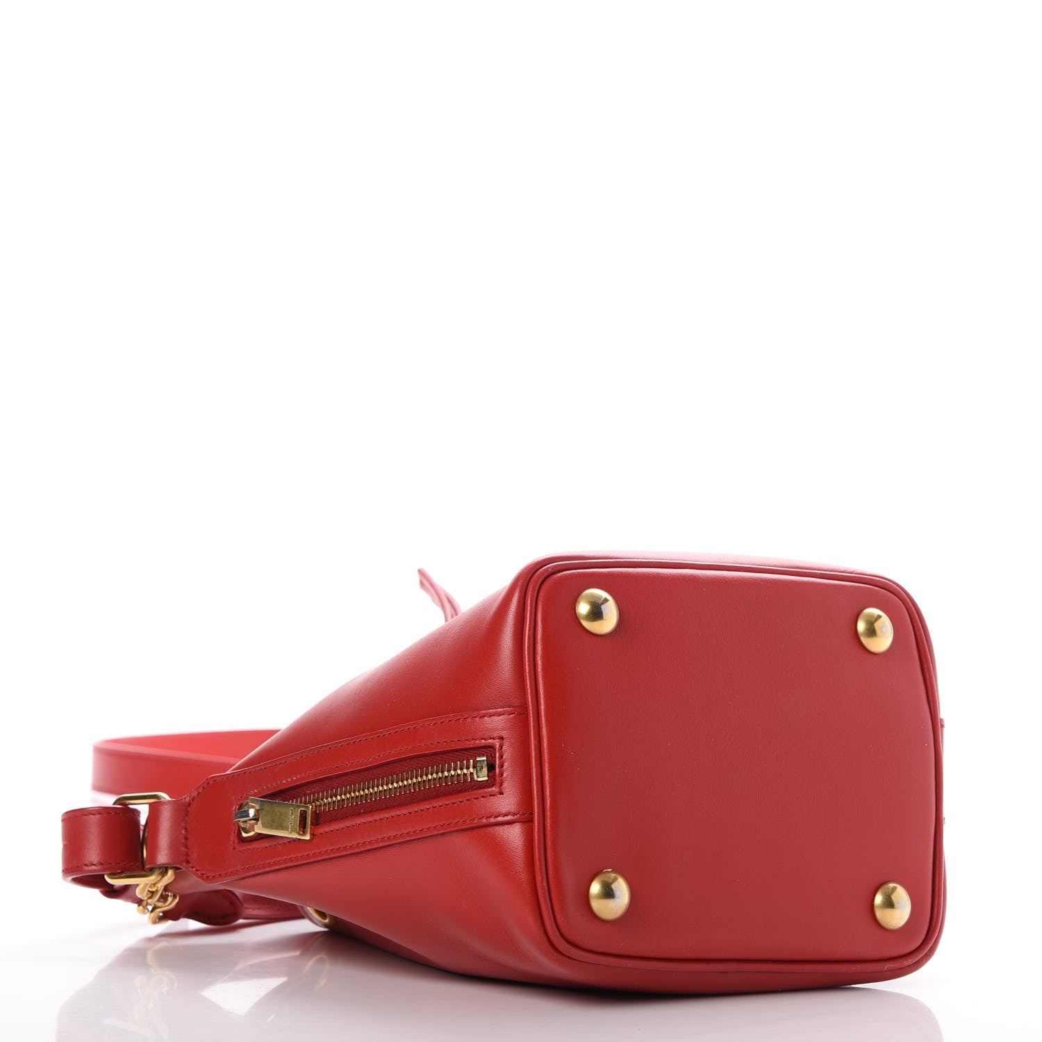 Saint Laurent Calfskin Small Emmanuelle Bucket Bag Vermillion 4 of 8