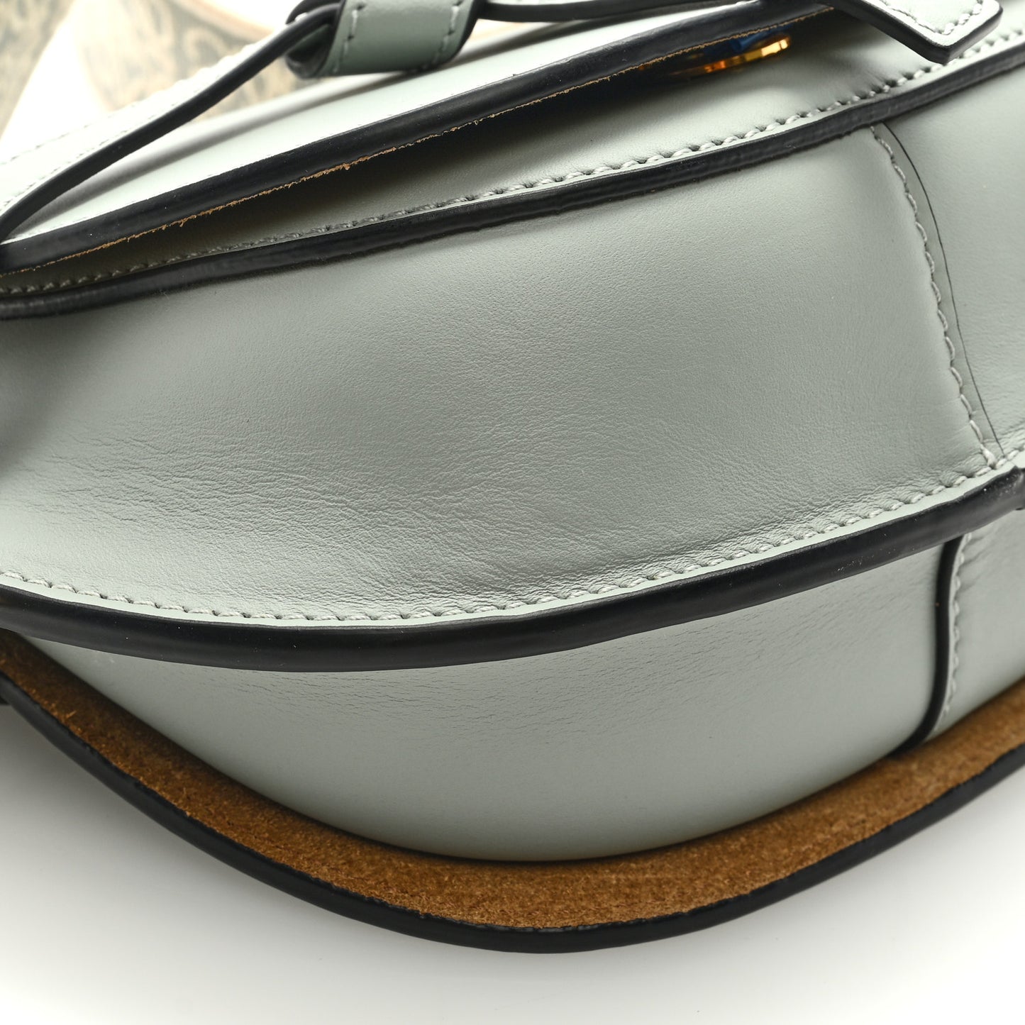 Calfskin Jacquard Mini Gate Dual Bag Ash Grey