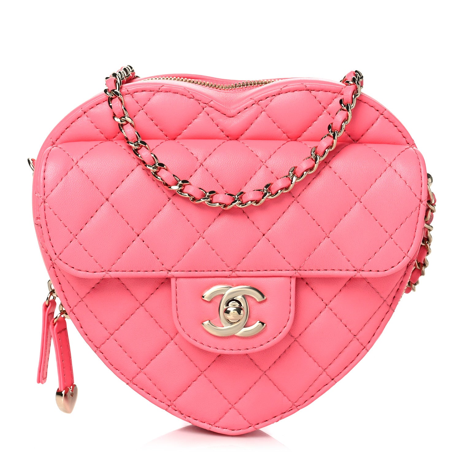 Chanel Lambskin Quilted CC In Love Heart Bag Pink 1 of 9