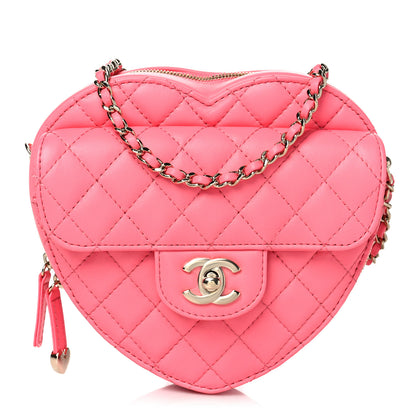 Chanel Lambskin Quilted CC In Love Heart Bag Pink 1 of 9