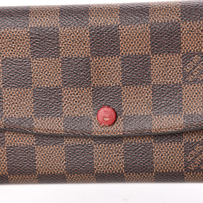 Louis Vuitton Damier Ebene Emilie Wallet Red 7 of 10