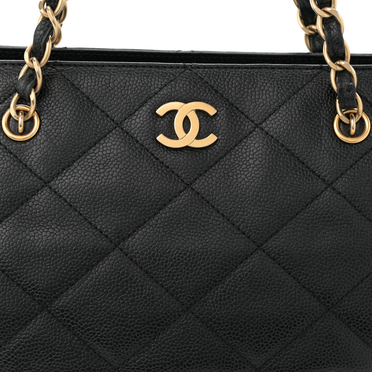 Caviar Quilted Flap Shoulder Bag Black