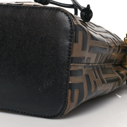 Fendi Vitello Liberty F is Fendi Bi-Color FF 1974 Embossed Mini Mon Tresor Bucket Bag Maya Black 11 of 11