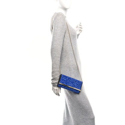 Jimmy Choo Glitter Milla Wallet on Chain Navy 2 of 9
