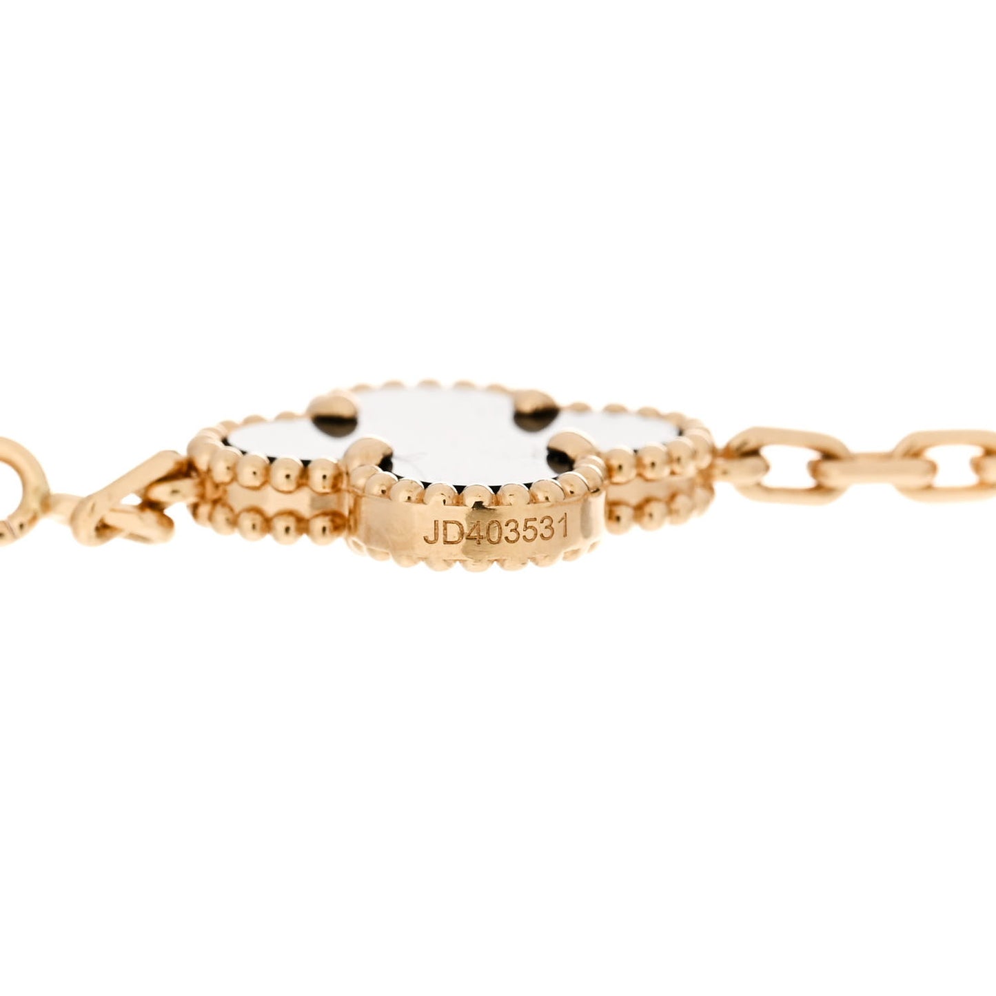 18K Yellow Gold Black Onyx 5 Motifs Vintage Alhambra Bracelet