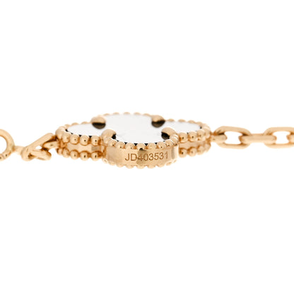 Van Cleef & Arpels 18K Yellow Gold Black Onyx 5 Motifs Vintage Alhambra Bracelet 4 of 5