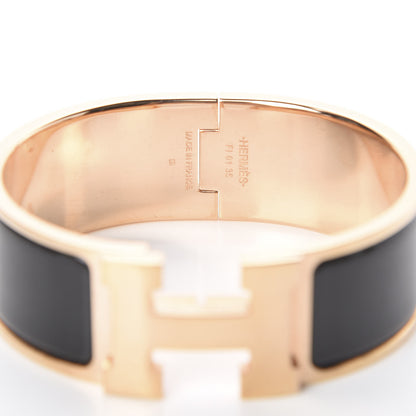 Hermes Enamel Wide Clic Clac H Bracelet PM Black 3 of 3