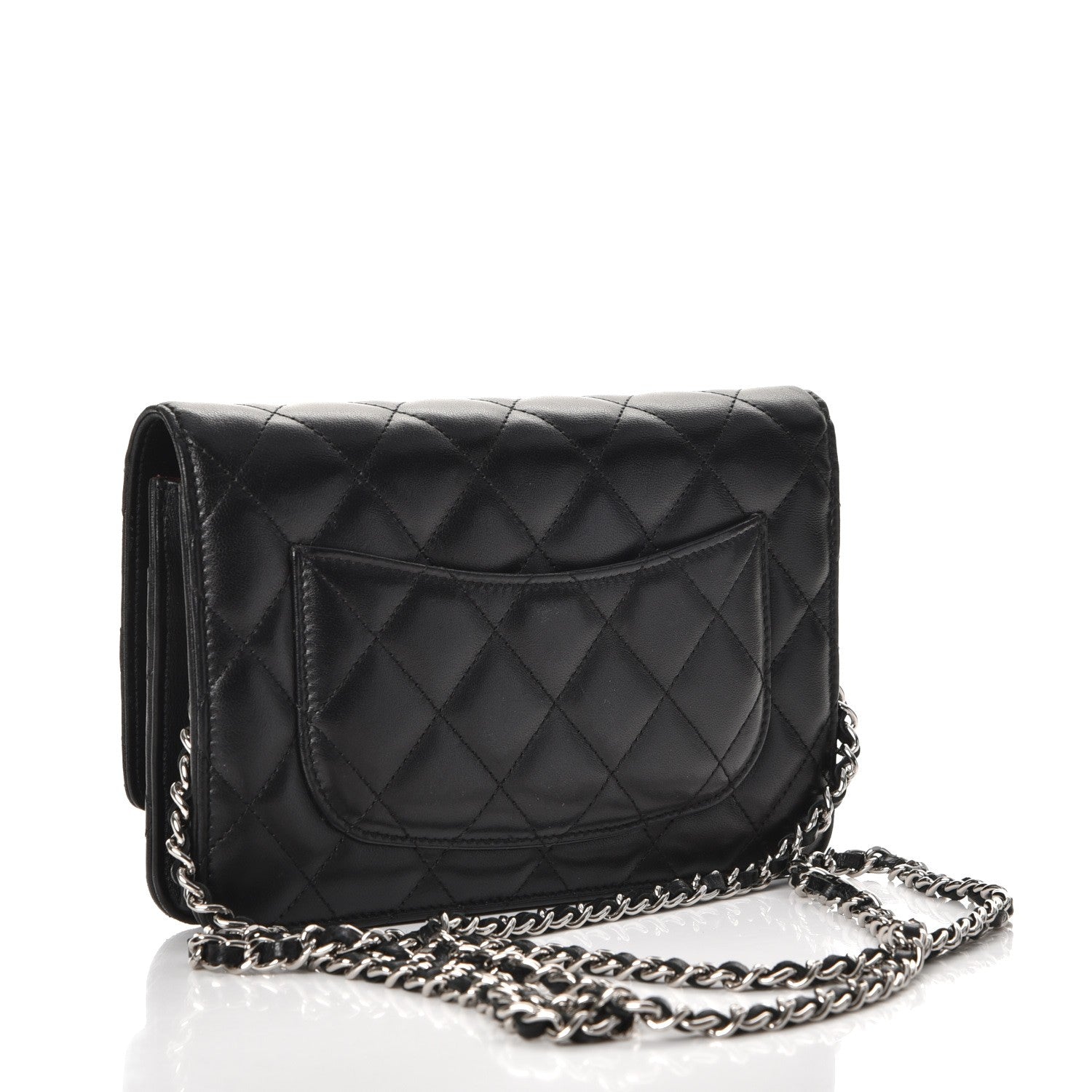 Chanel Lambskin Quilted Wallet On Chain WOC Black 3 of 12