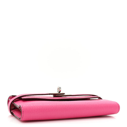 Hermes Chevre Mysore Medium Kelly Wallet Rose Shocking 4 of 11