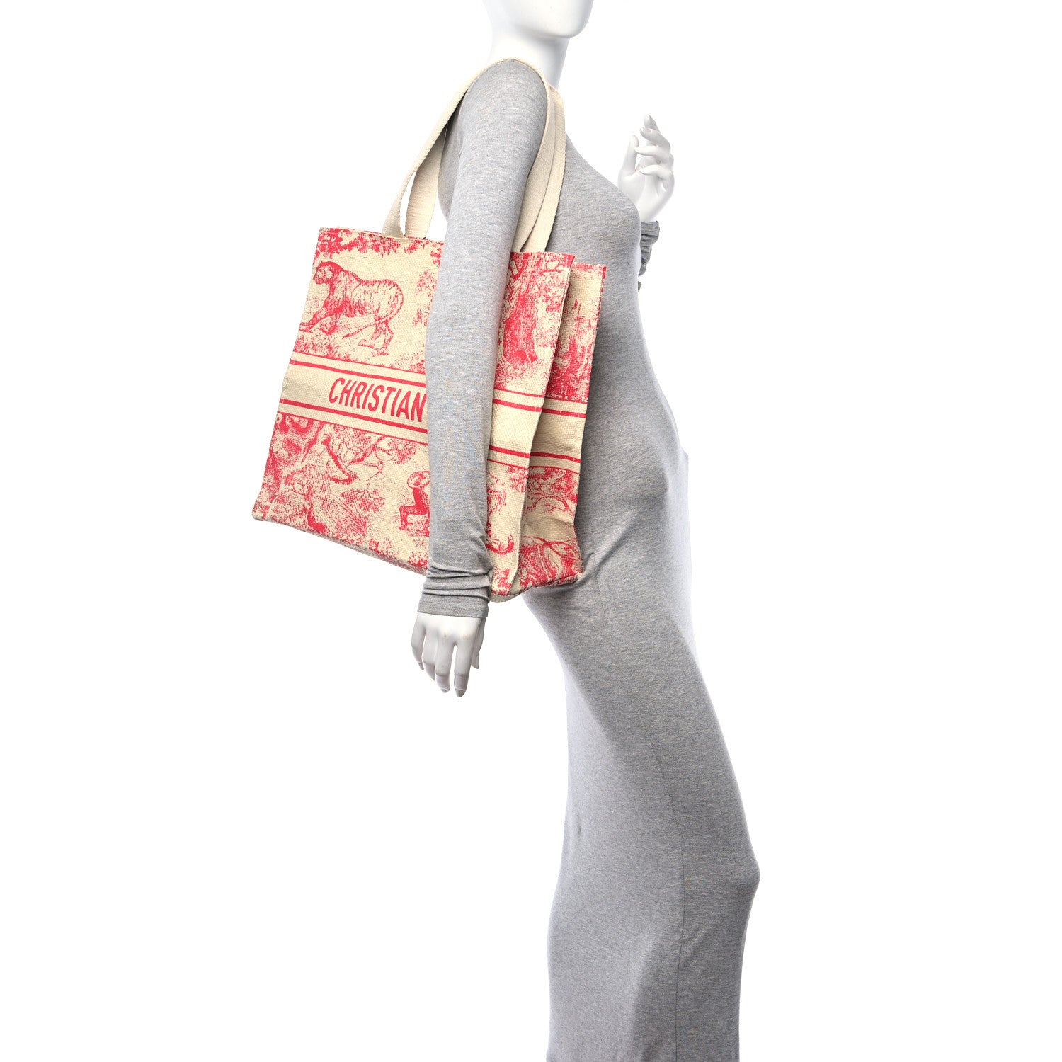 Christian Dior Straw Dioriviera Tote Pink 2 of 9