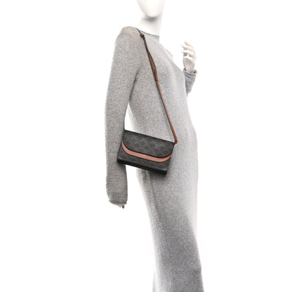 Celine Triomphe Canvas Lambskin Wallet On Strap Tan 2 of 12