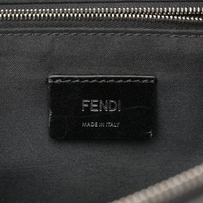 Fendi Glazed Fabric Vitello Liberty Century Logo FF 1974 Diagonal Belt Bag Black Sunflower 6 of 10