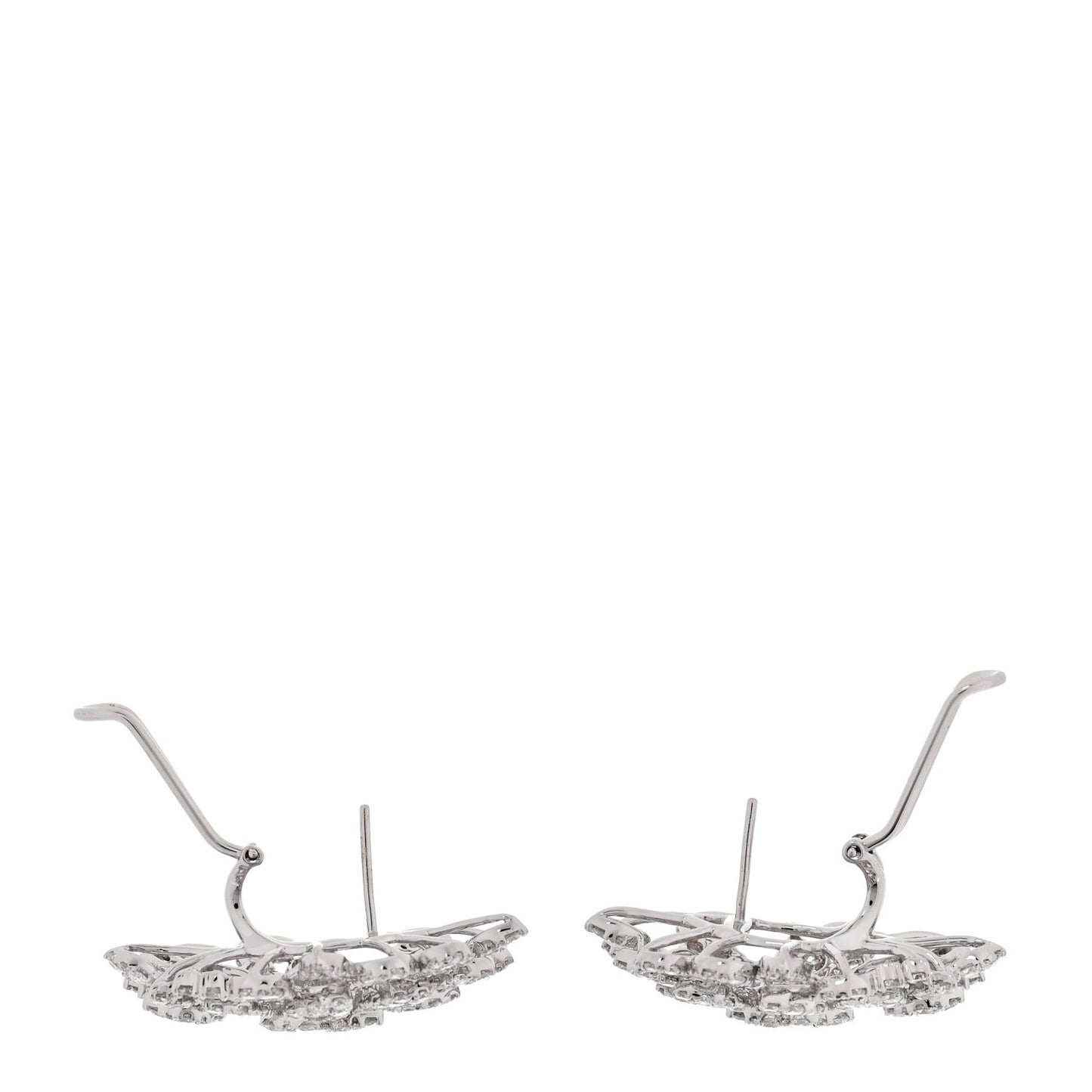 18K White Gold Diamond 9.28ctw Cluster Earrings
