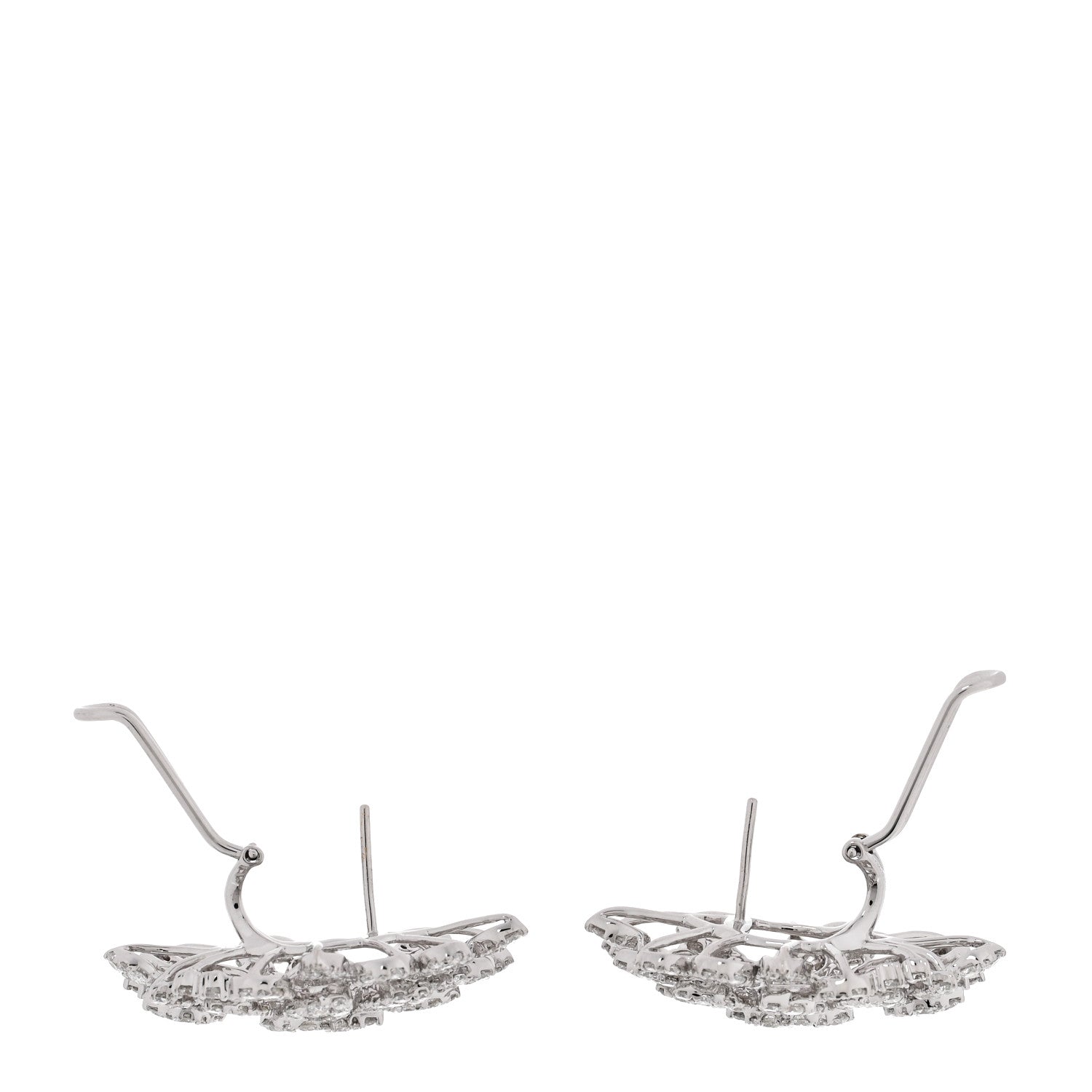 Parker & West by FASHIONPHILE 18K White Gold Diamond 9.28ctw Cluster Earrings 3 of 5