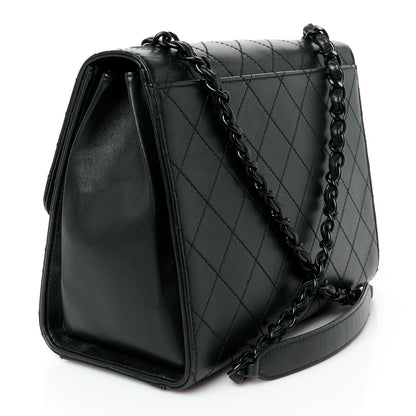 Chanel Calfskin Diamond Stitched Flap Shoulder Bag Black 3 of 11