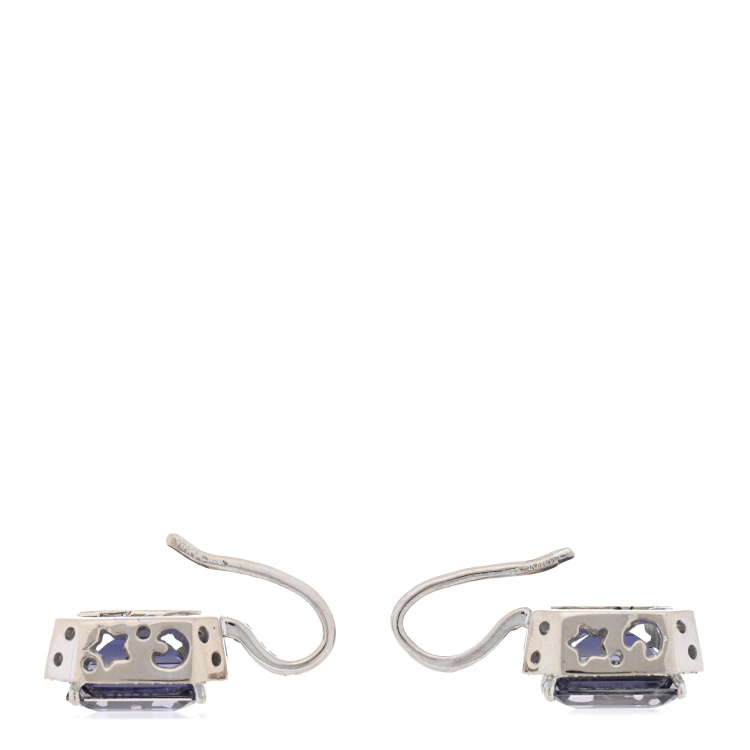 Pasquale Bruni 18K White Gold Diamond Iolite Earrings 3 of 4