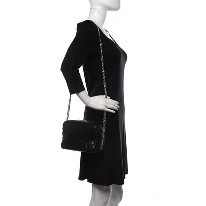 Saint Laurent Calfskin Y Quilted Monogram Small Loulou Bowling Bag Black 2 of 10