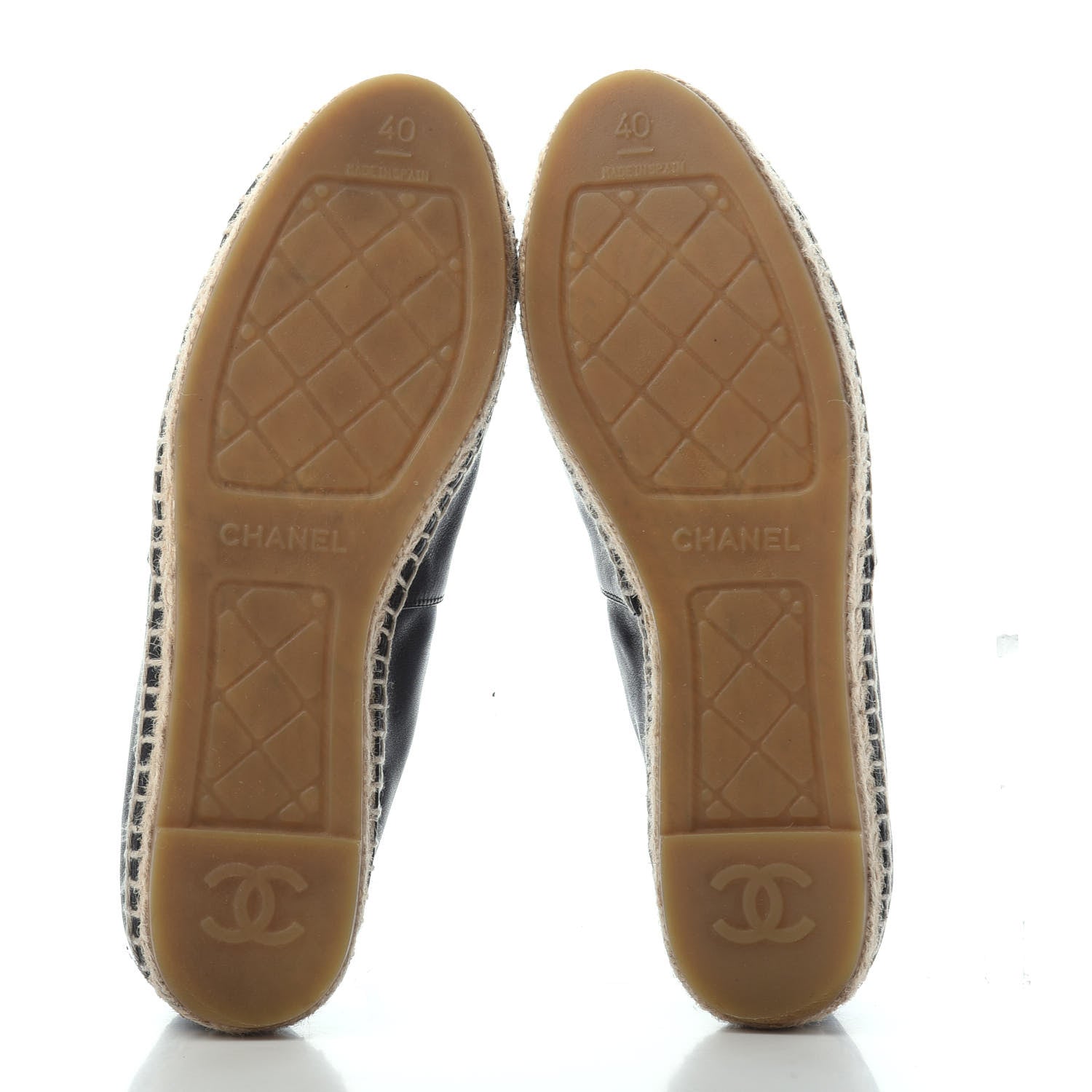 Chanel Calfskin Chain CC Espadrilles 40 Black 4 of 4