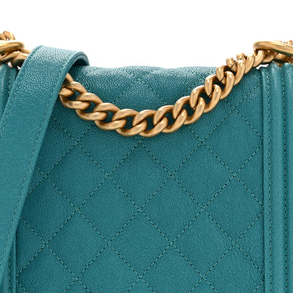 Chanel Caviar Quilted North South Boy Flap Turquoise 8 of 10