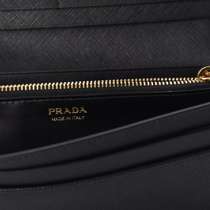 Prada Saffiano Greche Flap Continental Wallet Black Rosso 6 of 10