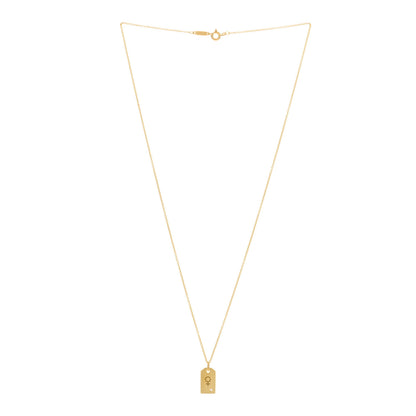 Tiffany 18K Yellow Gold Diamond Mini Tag Pendant Necklace 2 of 3