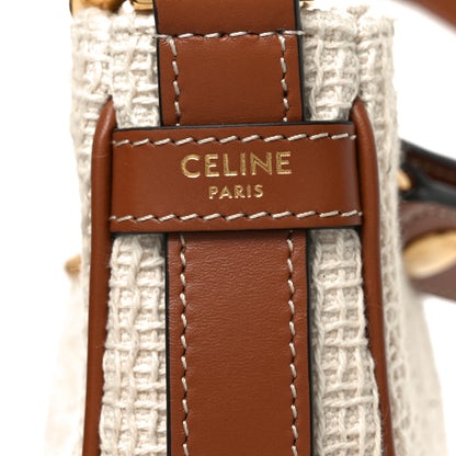 Celine Crochet Embroidered Ava Triomphe Shoulder Bag White Tan 6 of 10