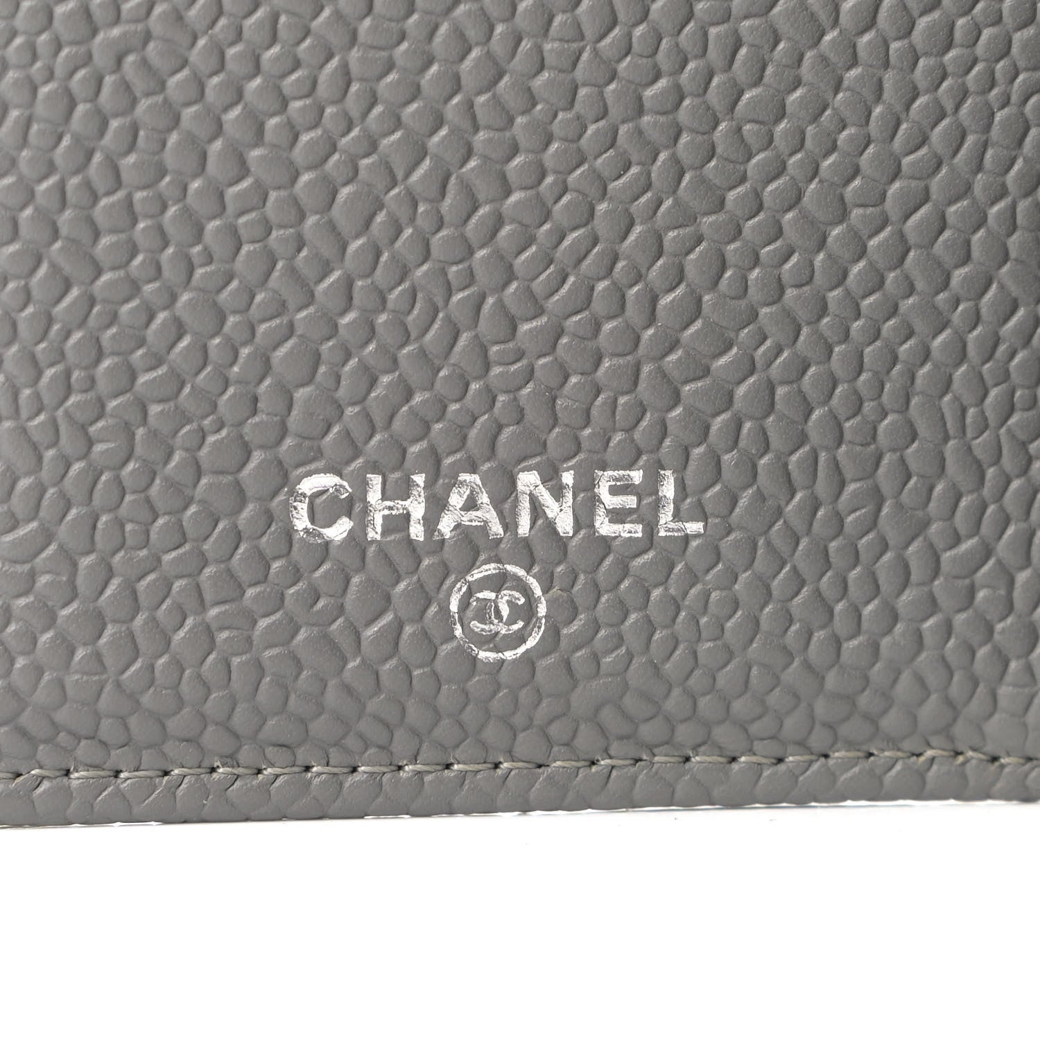 Chanel Caviar Quilted Yen Wallet Grey 6 of 12
