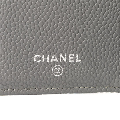 Chanel Caviar Quilted Yen Wallet Grey 6 of 12