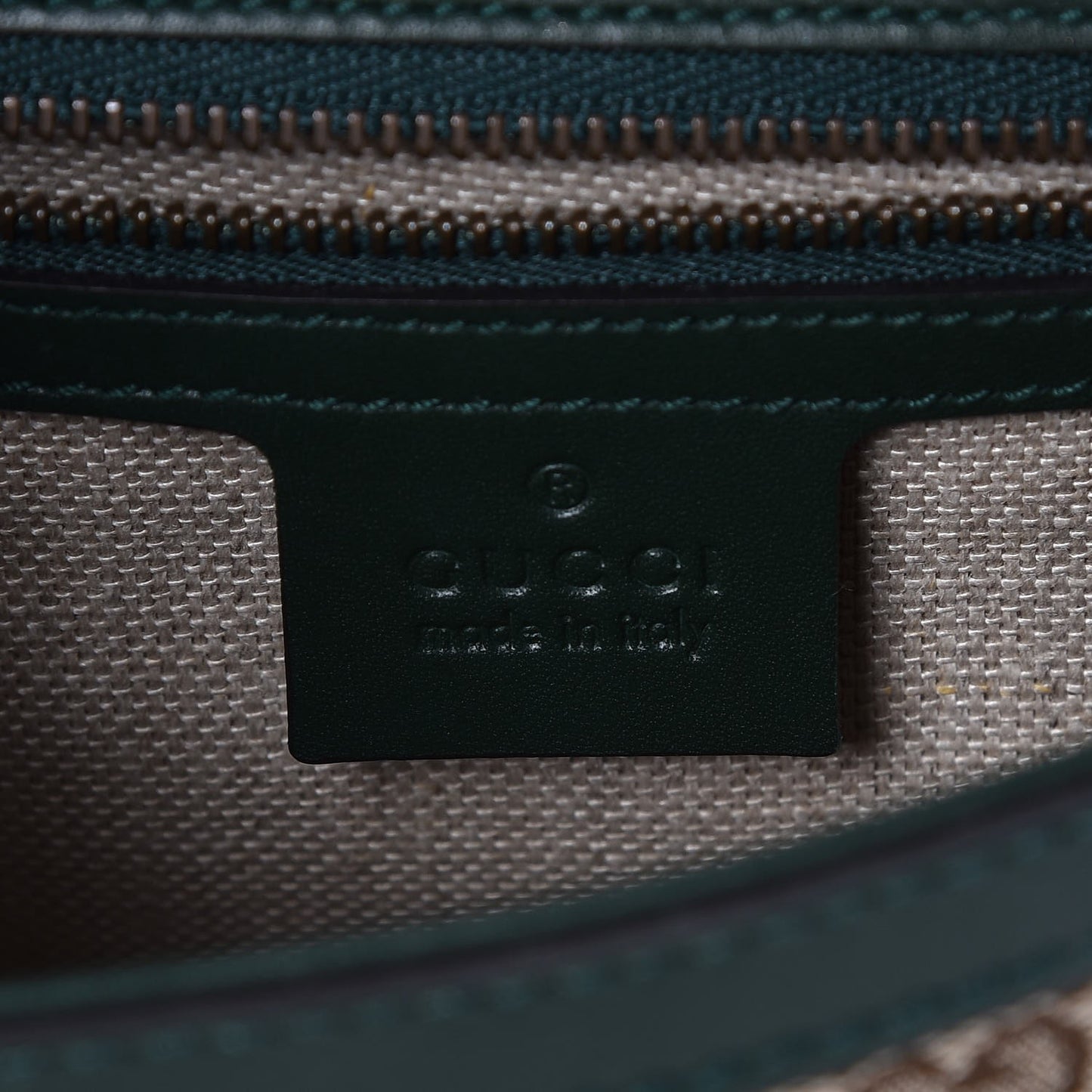 Monogram Calfskin Medium Lady Web Shoulder Bag Beige Green