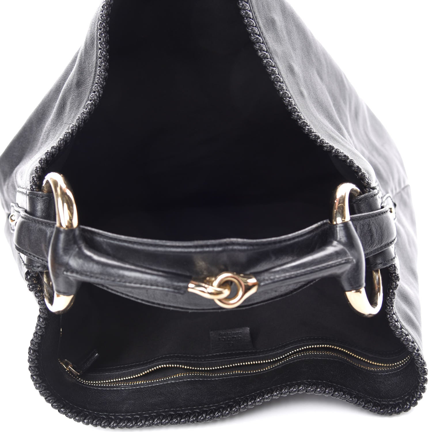 Gucci Calfskin Large Horsebit Chain Hobo Black 5 of 12