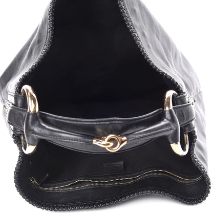 Gucci Calfskin Large Horsebit Chain Hobo Black 5 of 12
