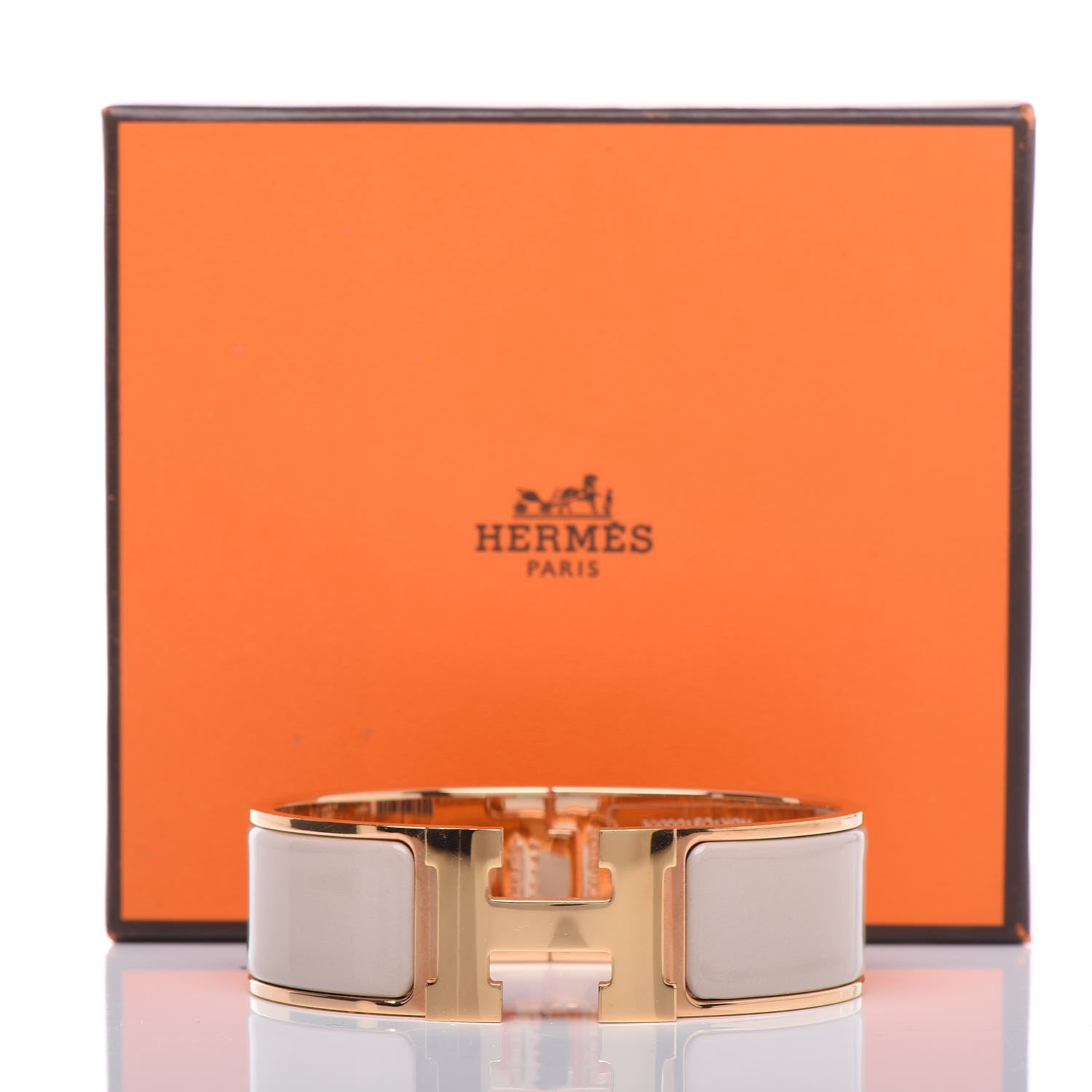 Hermes Enamel Wide Clic Clac H Bracelet GM Beige Rose 5 of 5