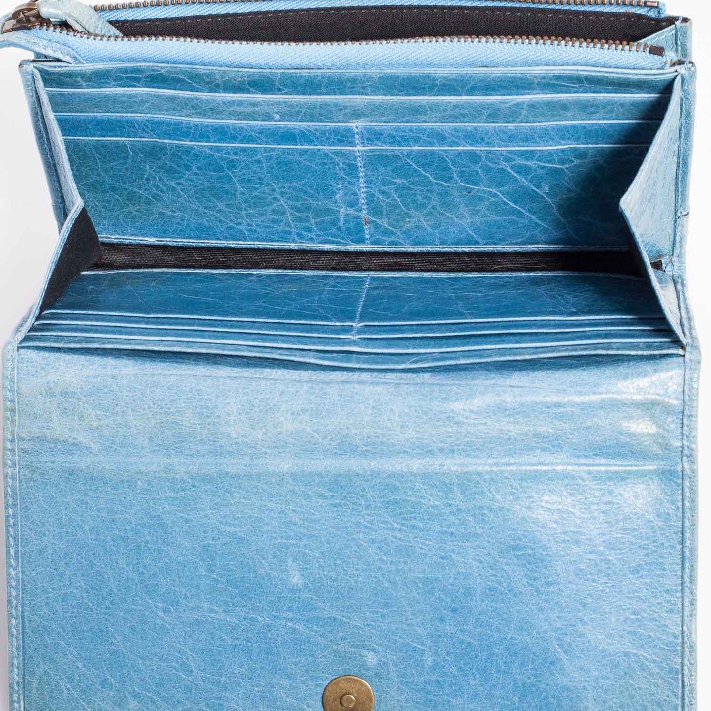 Agneau Money Wallet Bleu
