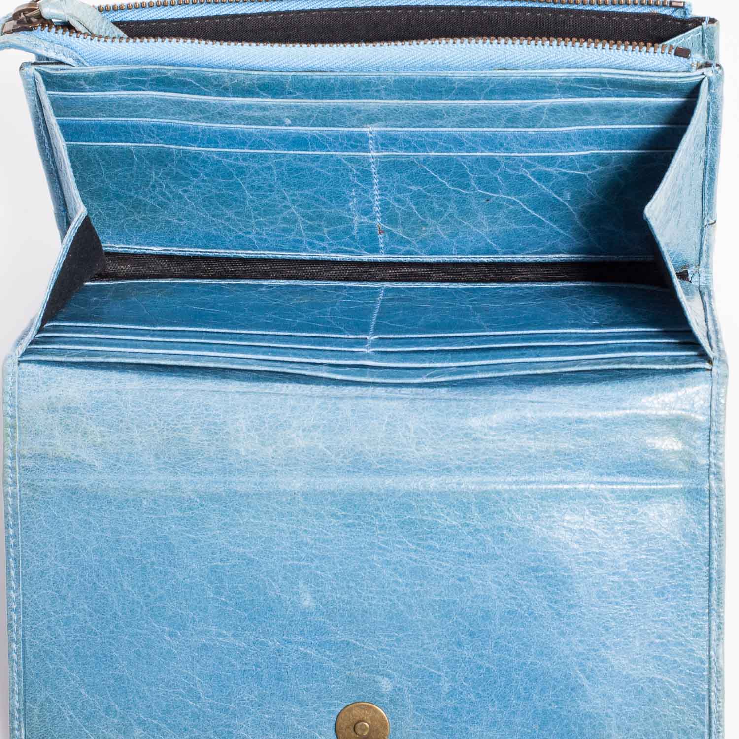 Balenciaga Agneau Money Wallet Bleu 6 of 7
