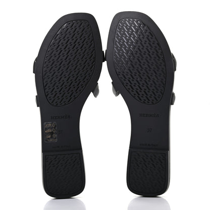 Hermes Rubber Aloha Sandals 37 Black 5 of 8