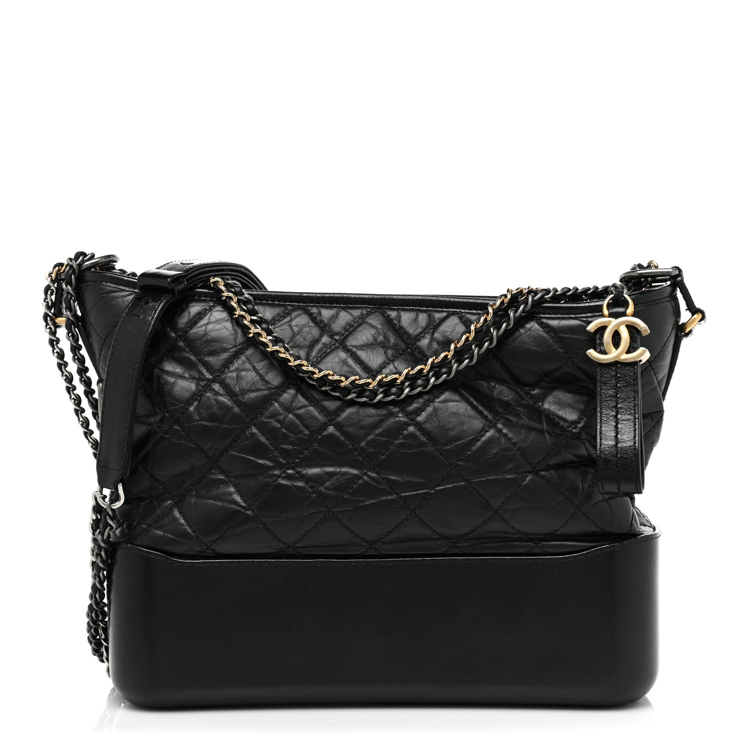 Chanel Aged Calfskin Quilted Medium Gabrielle Hobo Black 1 of 17