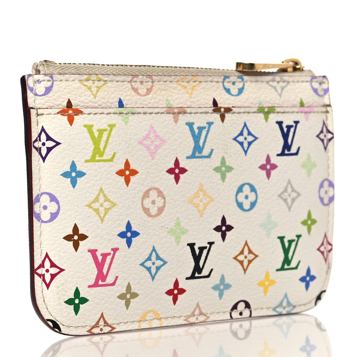 Monogram Multicolor Key Pouch White Litchi