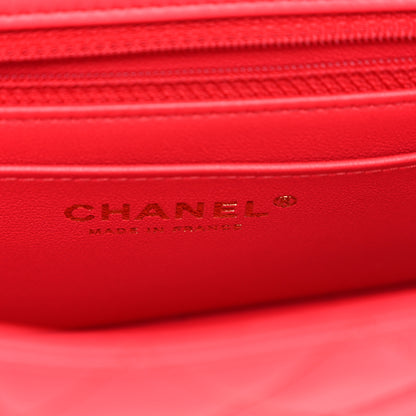 Chanel Lambskin Quilted Mini Rectangular Flap Dark Pink 6 of 10