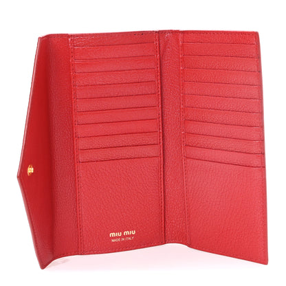 Miu Miu Goatskin Madras Love Envelope Wallet Black 5 of 6