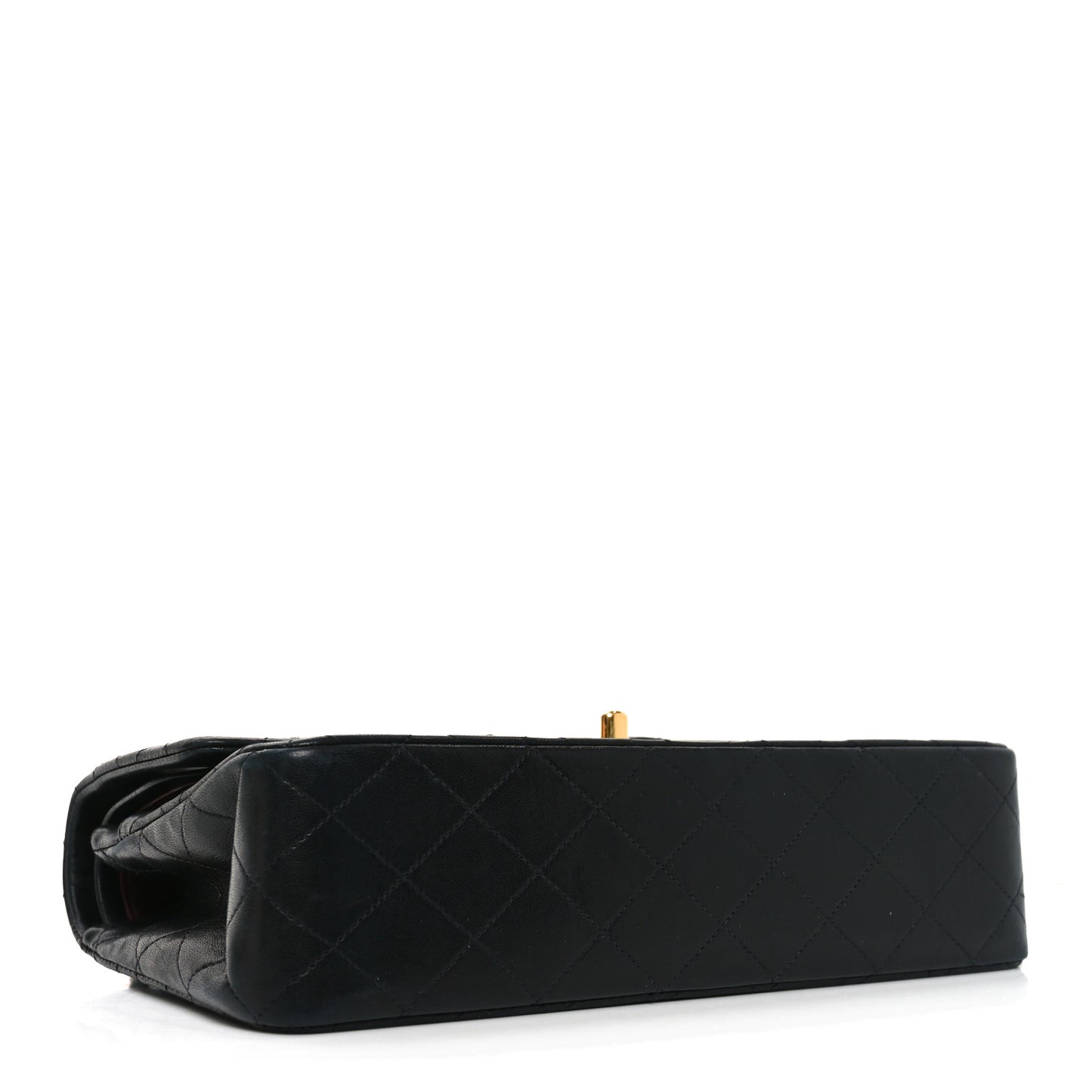 Lambskin Quilted Medium Double Flap Black