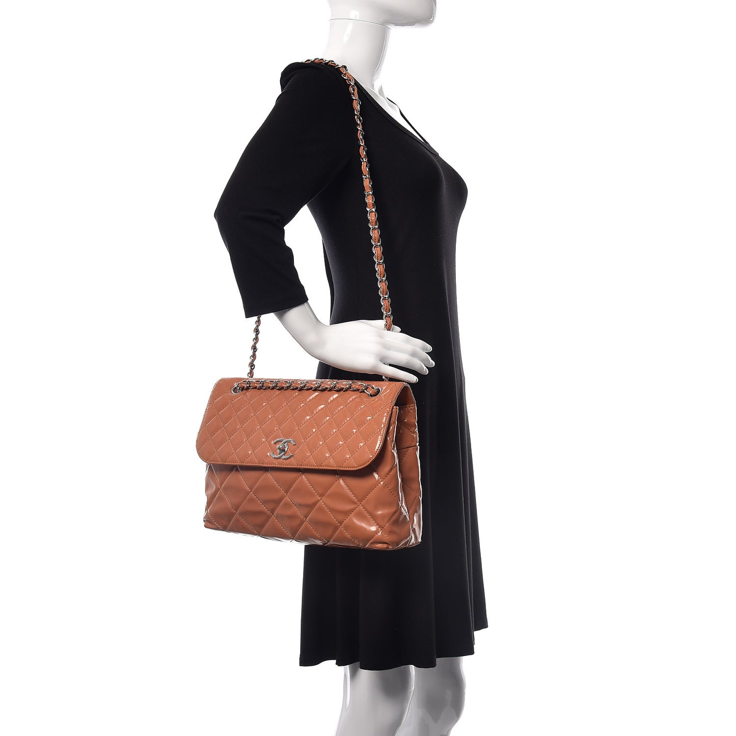 Vinyl Quilted In the Business Flap Bag Orange