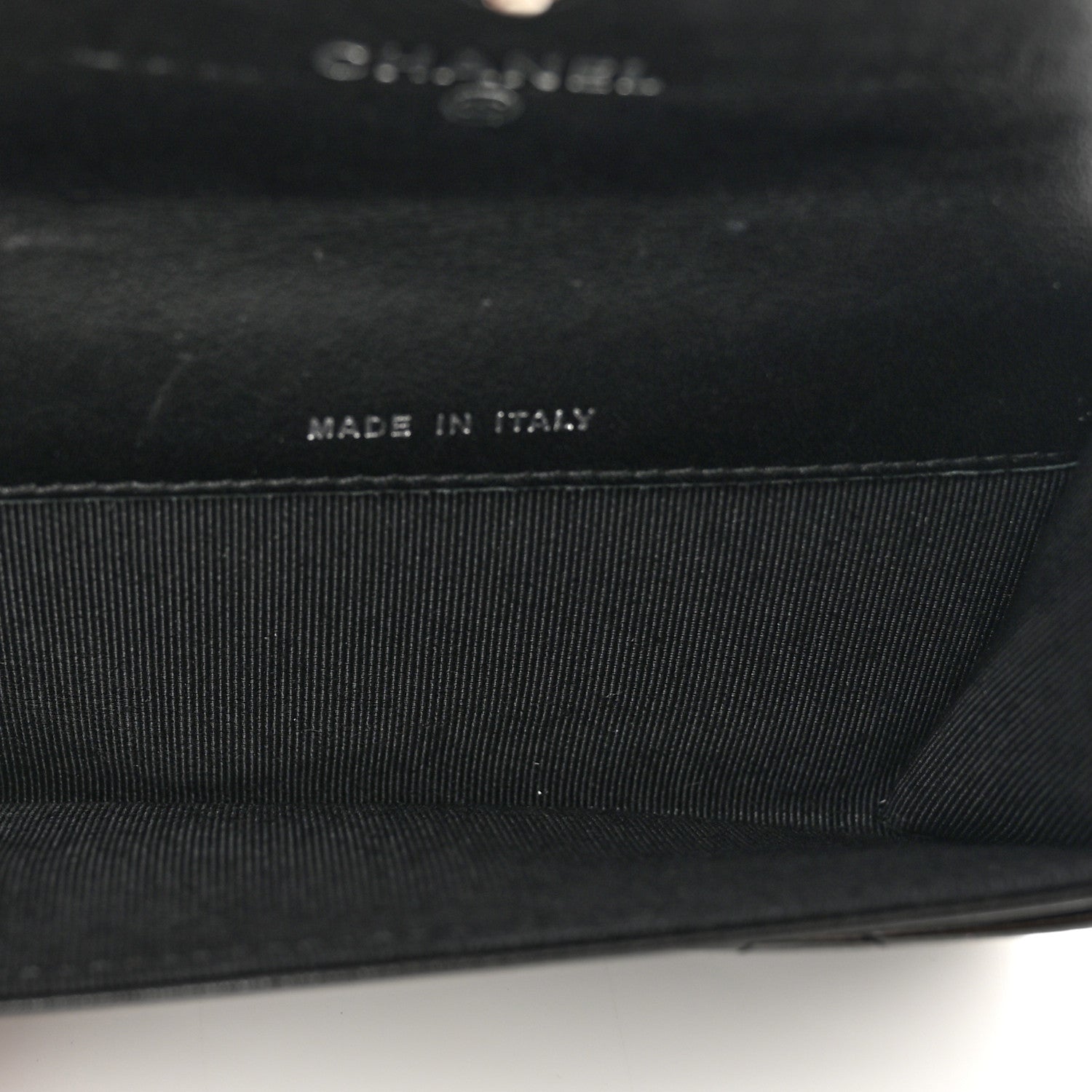 Chanel Striated Patent Quilted Card Holder Black 5 of 9